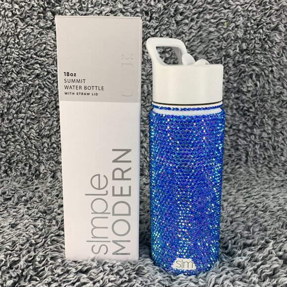 NEW Simple Modern Custom Bling Water Bottle Rhinestone SUMMIT Stainless Steel 18 - Picture 1 of 11